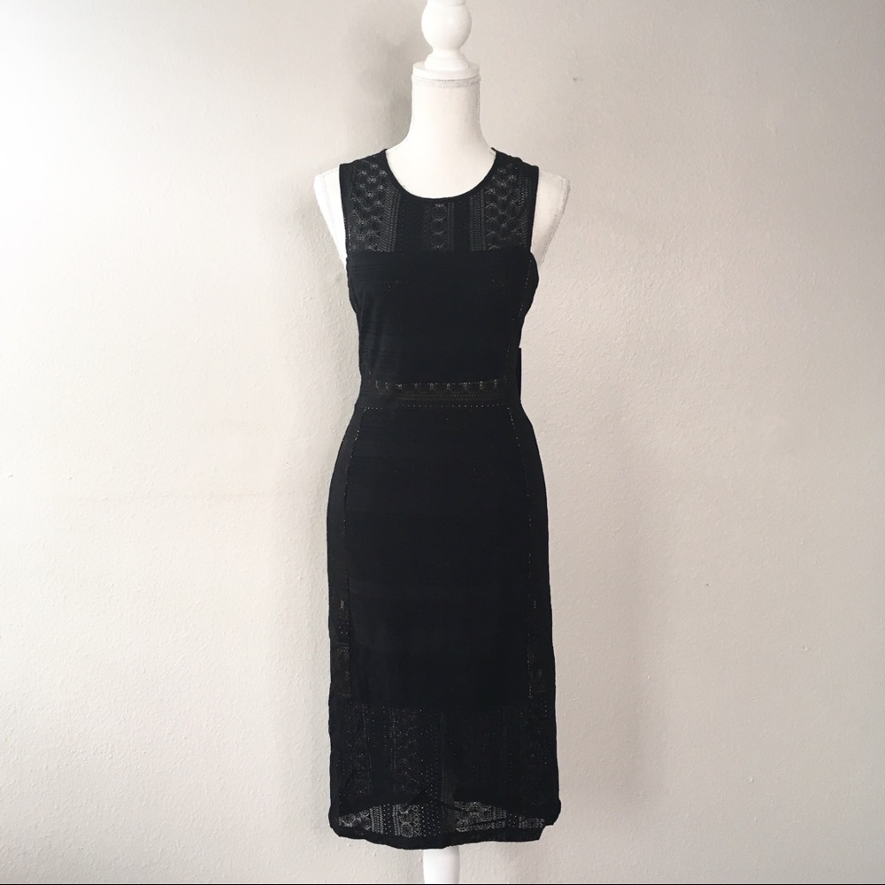 NWT BCBG MAXAZRIA Black Lace Bodycon Sheath Dress
